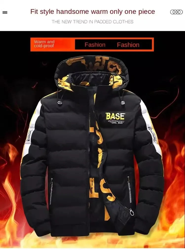 Men Autumn Winter Cotton Jacket Warm Comfortable Padded Thickened Down Jacket 2025 New Double-Sided Clothes Removable Cap M-6XL