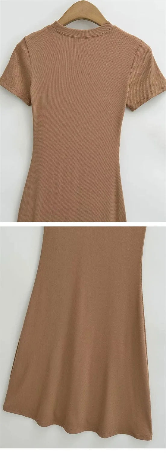 Women's Sexy Slim Fishtail Dresses Temperament Long Dress Short-sleeved Pure Desire To Show Figure Tight Beautiful Hip Skirt