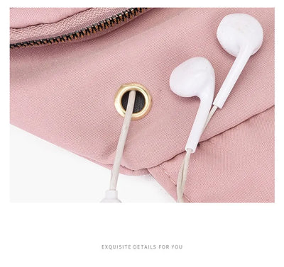 Women Chest Bag Simple Ladies Crossbody Bag Small Sling Backpack Fashion Large Capacity Waterproof Sling Bag with Headphone Jack