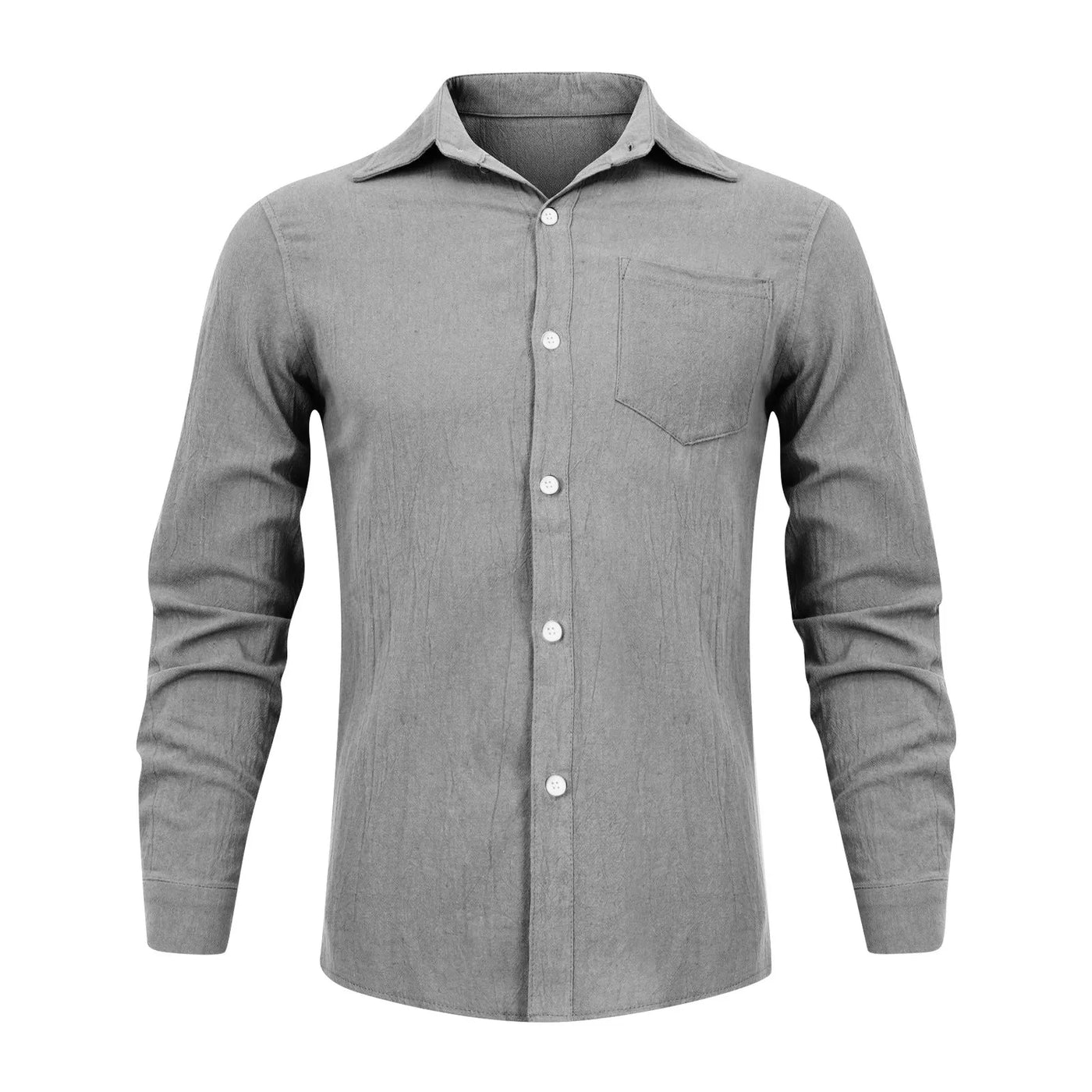 Loose Shirts Men'S Lightweight Long Sleeved Shirt Spring Summer Men'S Casual Cotton Linen Solid Color Long Sleeve Shirts