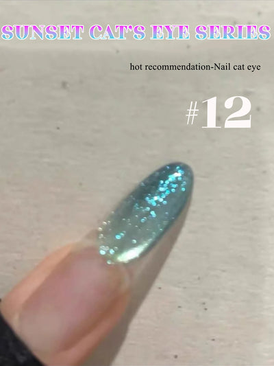 1-24pcs ZH Spring Summer Nails Red Champagne Gold Cat's Eye Gel Nail Polish Nail Art Versatile Popular Whitening Nail Supplies
