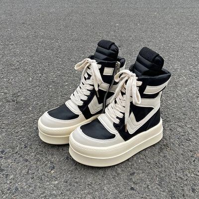 Luxury Trainers Casual Shoes Men High Top Brown Suede Genuine Leather Women Flat Geobasket Ro Lace Up Sneakers Zip Ankle Boots