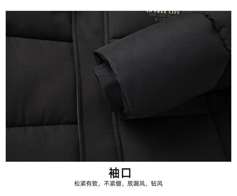 2024 Autumn and Winter New Fashion Trend Thick Warm Hooded Cotton-Padded Jacket Men's Casual Loose Comfortable Plus Size Coat