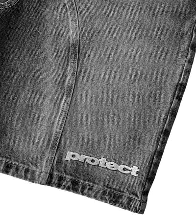 American New Letter Pattern Embroidered Denim Shorts Y2K Men's Street Retro Washed Old Trend Gothic Denim Sweatpants Street Wear