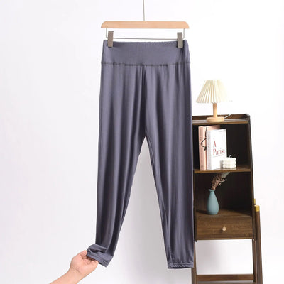 Plus Size Summer Modal Leggings High-Waisted Tummy control Shaping Capris Stretchy Wide-Band Ankle-Length Yoga Sports Pants