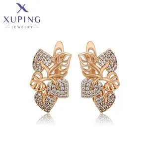 Xuping Jewelry New Arrival Trendy Fashion Серьги Light Gold Color Hoop Earrings for Women Girl Party Gift X001019741