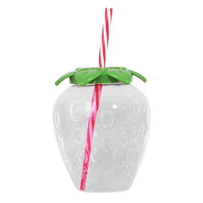 1Set Practical Juice Drinking Cup Lightweight Leak Proof Water Bottle 500ML Capacity PP Strawberry Straw Cup Kitchen Accessories