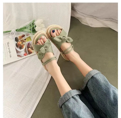 Fairy Style Women Sandals 2024 New Summer Women Slippers Outdoor Platform Beach Shoes Sexy Butterfly-Knot Women Roman sandalias