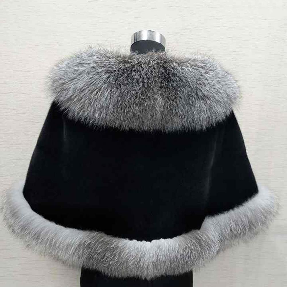 Luxury Fur Women Poncho Fluffy Shawl Fur Evening Dress Shawl Wedding Banquet Shawl Dress Shawl Plush Cape Coat Women Jackets