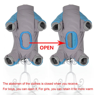 Pet Dog Cozy Clothes For Small Medium Dogs Cats Winter Windproof Puppy Reflective Cozy Jacket Coat Bulldog French Pug Jumpsuit