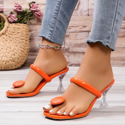 Women Slippers Outdoor Luxury Party Shoes Women 2025 New Summer High Heels Sandals Designer Slippers High Heels Slides Women