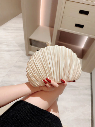 New Shell Evening Bag Cheongsam Diamond Clutch Bag Chain Bag Evening Dress Bag Pleated Bag Banquet Bag