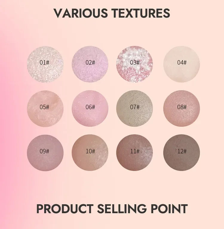 Calculator Love Eyeshadow Palette 12 Colors Matte Pearlescent Glitter Non-Flying Powder Earth Color Eyeshadow