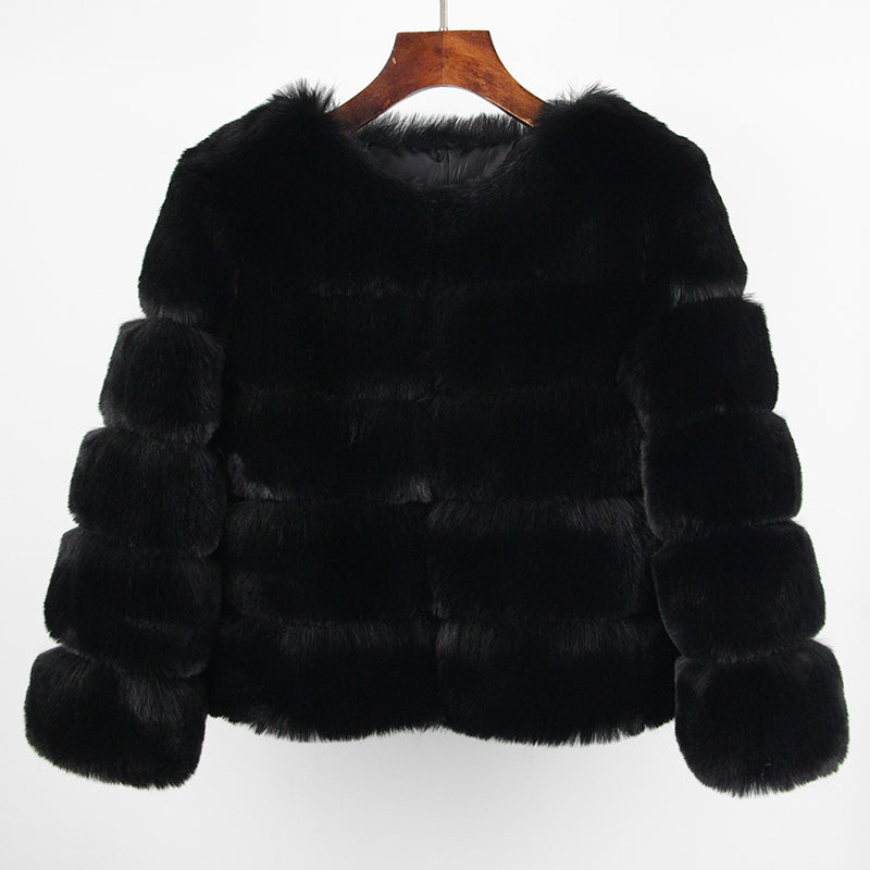 2023 Faux Fur Coat New Luxury Brand Winter Jacket Women Elegant Thick Warm Outerwear Streetwear Fake Fox Rabbit Fur Fashion
