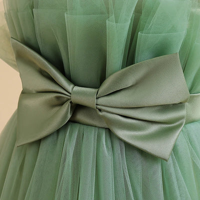Formal A-line Party Dress For Girls Children Costume Sleeveless Princess Dresses Girl Dress Elegant Lace Wedding Gown