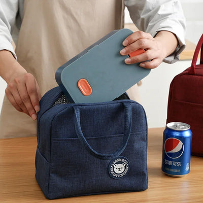 Functional Pattern Cooler Lunch Box Portable Insulated Canvas Lunch Bag Thermal Food Picnic Lunch Bags For Women Kids