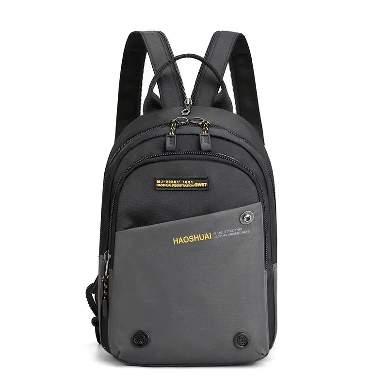 Men Nylon Small Backpack Rucksack  Multi-Functional Casual Travel Male Messenger Cross Body Chest Bags Knapsack Daypack