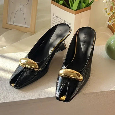 2025 Silver Slope Heel Peep Top Sandals Fashion Open Toe Slippers Banquet Party Woman Shoes 35-42 Urban Beauty