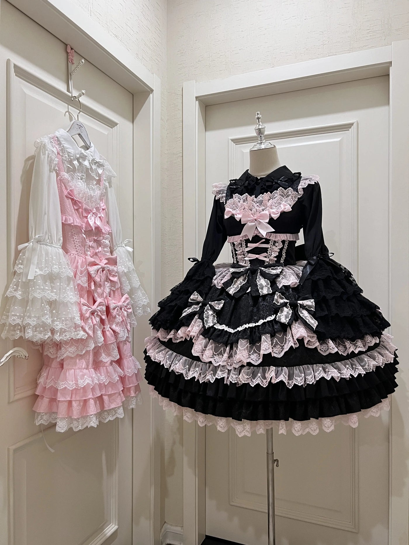 Original Lolita Dress Set Doll Feeling Girl Women's Sweet Jsk Suspender Dress Princess Fairy Lace Bow Sling Cake Dresses