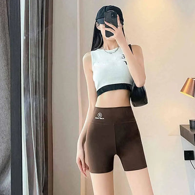 Yoga Shorts Women Fitness Shorts Ice Silk Breathable Running Cycling Shorts Leggings High Waist Hip Lifting Pants Gym Shorts