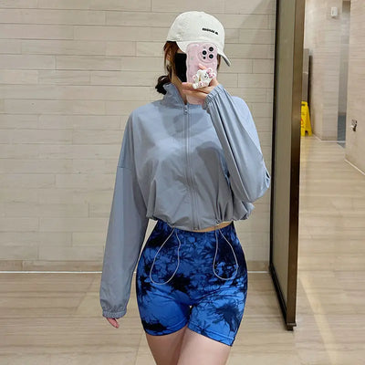 Women's Tie Dye Quick Drying Yoga Shorts Peach Hip Compression Shorts High Waisted Tight Fitting Sports Shorts  Yoga Specific