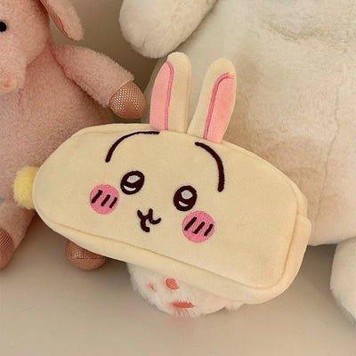 Chiikawa Pencil Case Usagi Hachiware Plush Office School Stationery Pen Bag Portable Cosmetic Bag Girl Boy Students Gifts