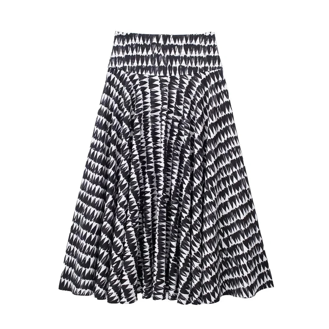 Women Fashion Print Skirts Suit Sexy Backless Sleeveless Slim Corset Crop Top Side Zipper Midi Skirt Y2K Streetwear Sets
