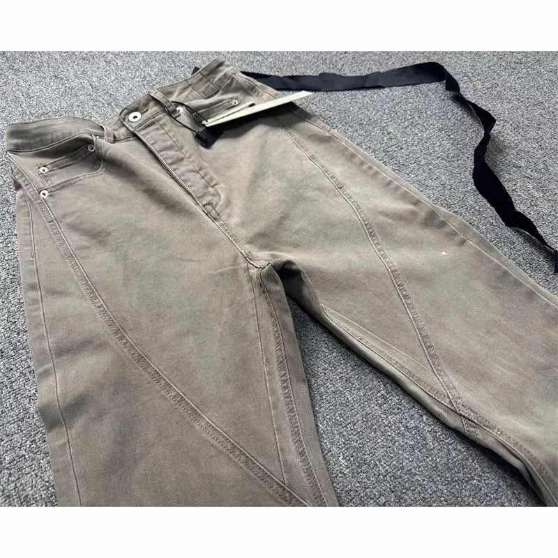 Brand New Rick Sand Zipper Pocket Fit elasticity slim fit PANT Jeans Cotton Denim Pants Comfort Casual Jeans Size S M L XL #A4