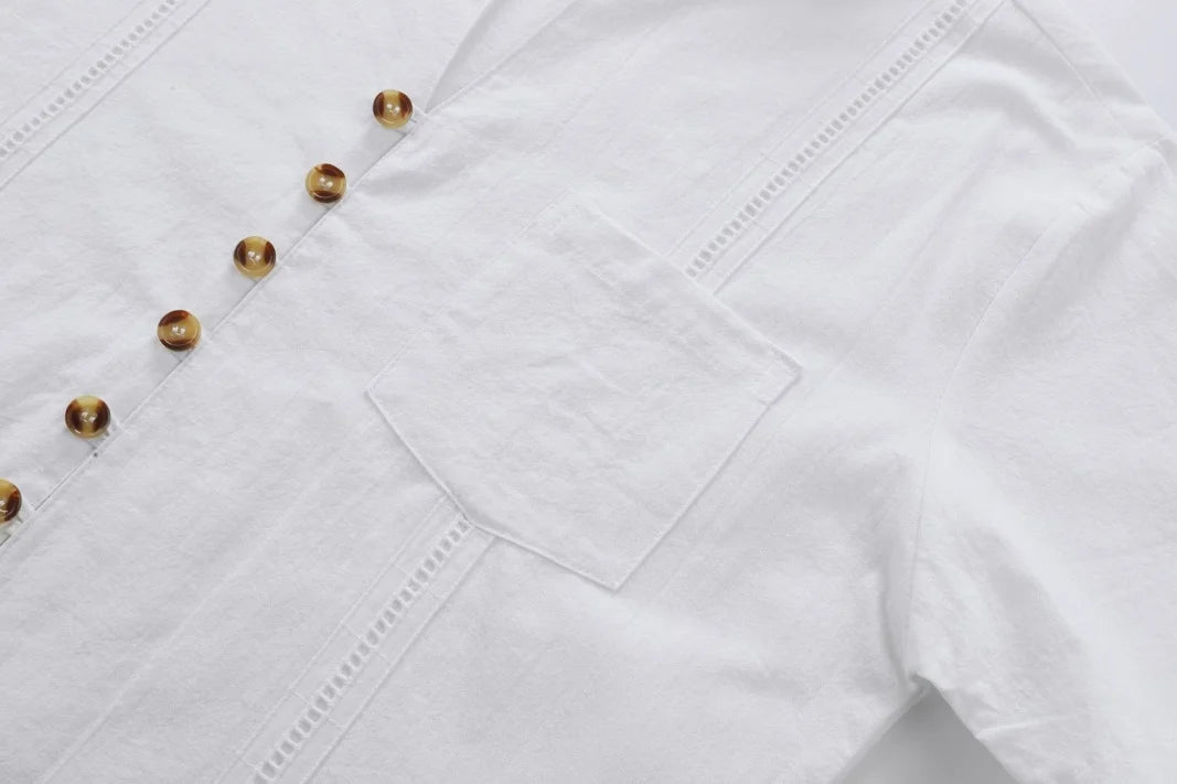 Men's Retro Cotton And Linen Set, Spring And Autumn Fashion Stand-up Collar Pocket Long Pants Long-sleeved Two-piece set