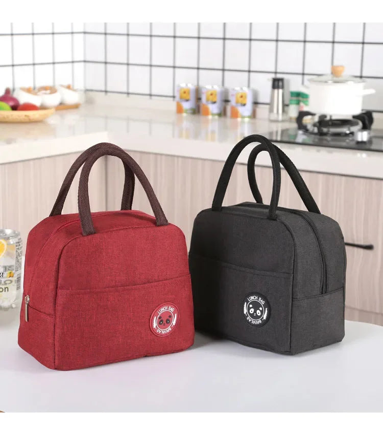 Functional Pattern Cooler Lunch Box Portable Insulated Canvas Lunch Bag Thermal Food Picnic Lunch Bags For Women Kids