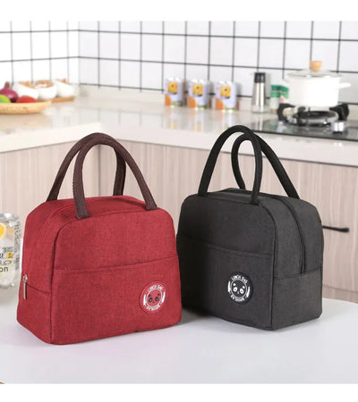 Functional Pattern Cooler Lunch Box Portable Insulated Canvas Lunch Bag Thermal Food Picnic Lunch Bags For Women Kids
