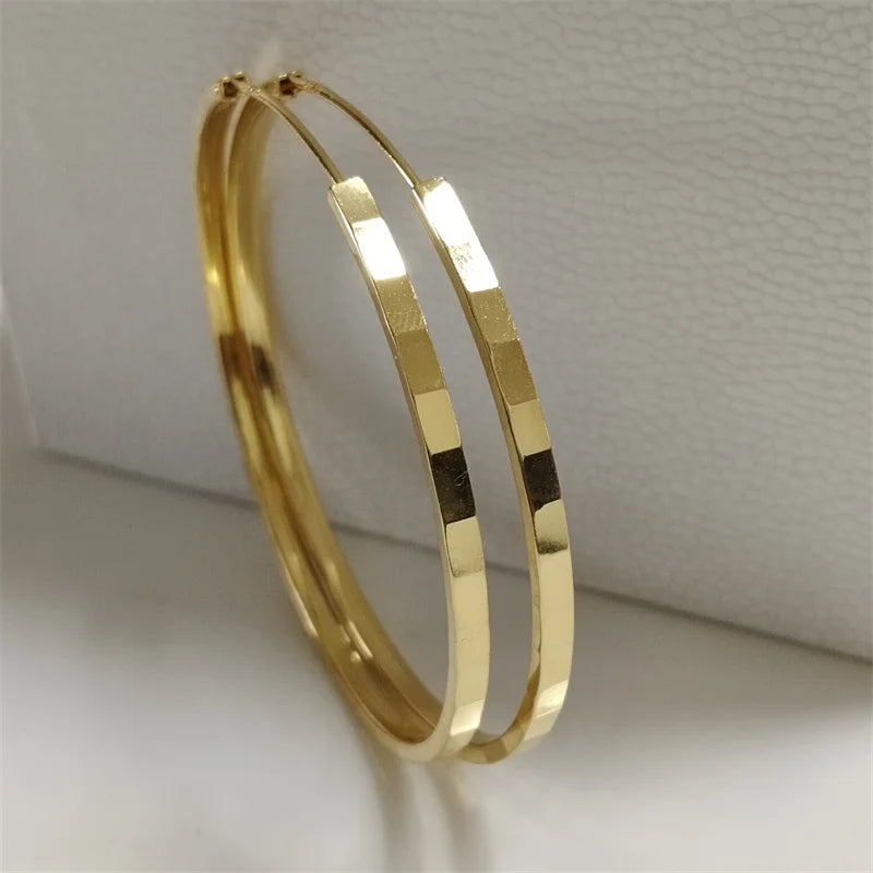 Somilia - 100% 925 Sterling Silver Women's Big Hoop Earrings New Collection Jewelry Fashion Women 18K Gold Plated серьги кольца