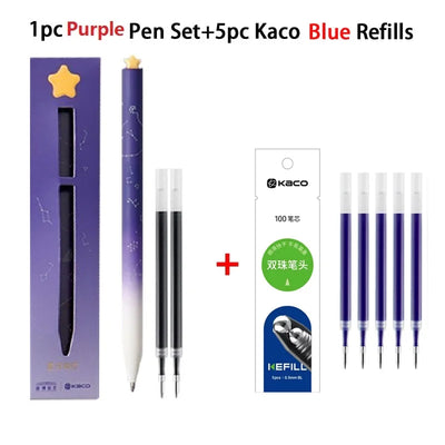 KACO Kawaii Rotate Gel Pens Stationery Caneta 문구용품 0.5MM Black Ink канцелярия Fluent Writing High Capacity for School Office ﻿
