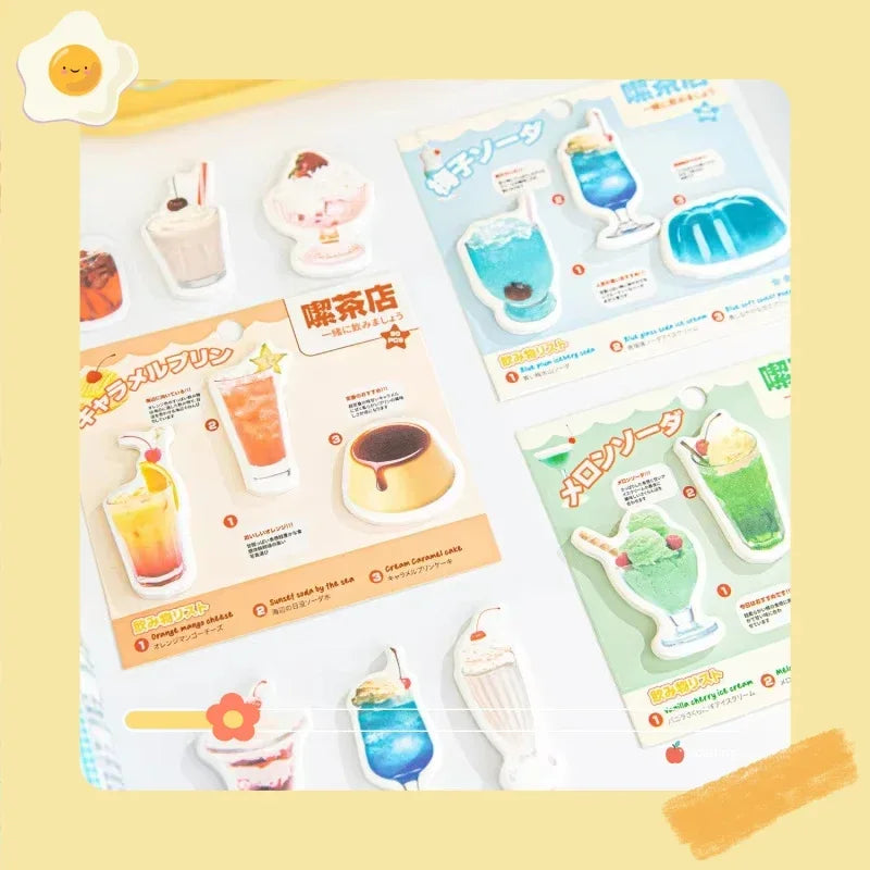 90pcs Cute Memo Pad  Set Welcome To The Teahouse Series  Memo Pad  Kawaii Stationery