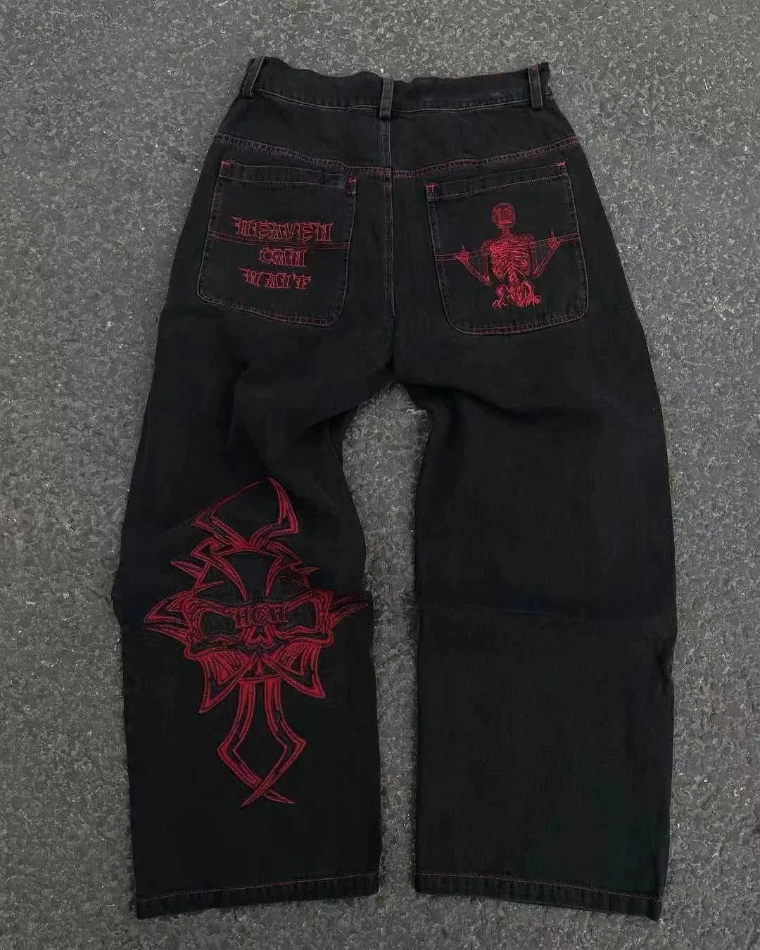 Y2K Harajuku Fashion New Solid Color Washed Baggy Jeans Women Streetwear Punk Popular Casual Joker High Waist Wide Leg Pants