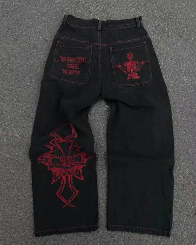 Y2K Harajuku Fashion New Solid Color Washed Baggy Jeans Women Streetwear Punk Popular Casual Joker High Waist Wide Leg Pants