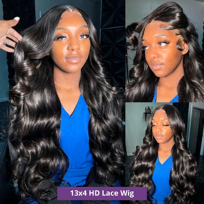 13x4 Lace Front Wigs Body Wave 13x6 Human Hair Wig Brazilian 32 34 Inch Body Wave Transparent Lace Frontal Wig For black  Women