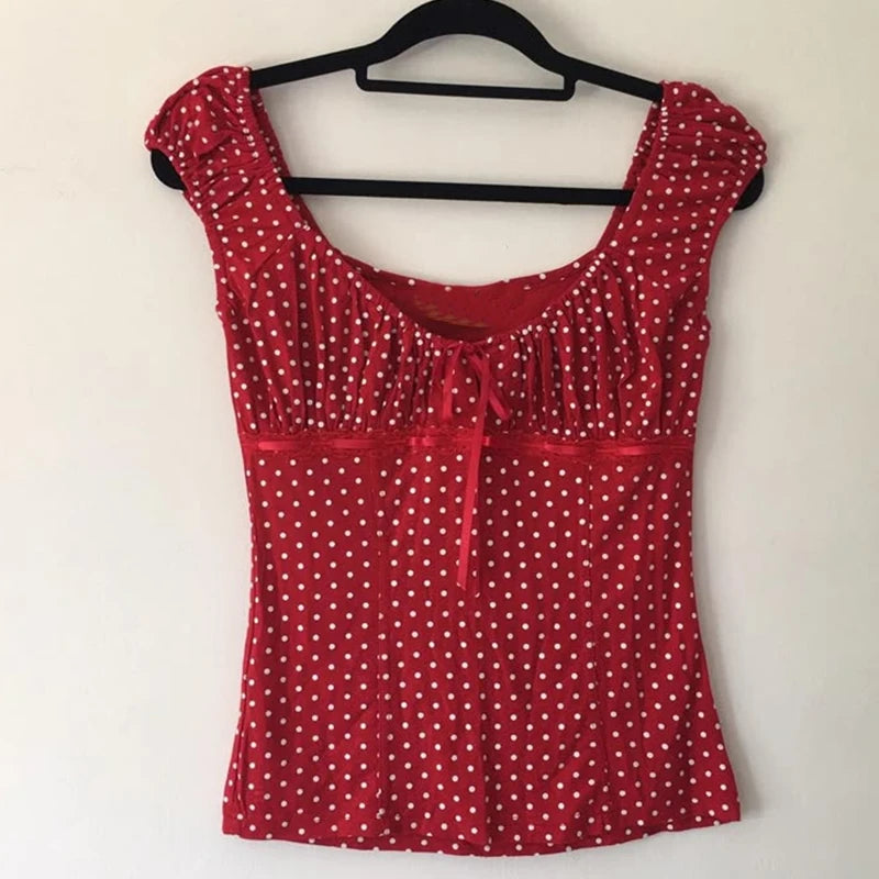 Retro Cute Square Collar T-Shirt