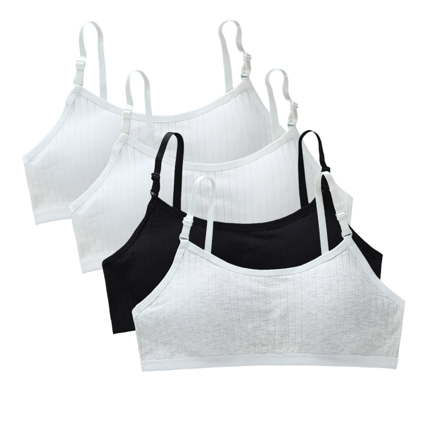 4pcs/Lot Teenage Girls Training Bras Seamless Middle High School Students Vest Bra Kids Children Back Buckle Bra Teens Underwear