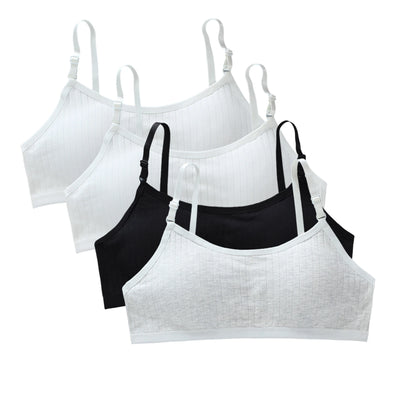 4pcs/Lot Teenage Girls Training Bras Seamless Middle High School Students Vest Bra Kids Children Back Buckle Bra Teens Underwear