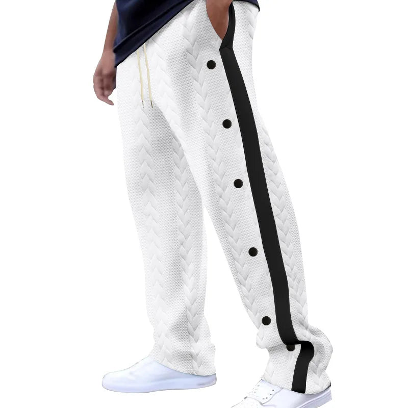 Jacquard Single-Breasted Side Stripe Sweatpants