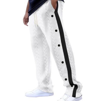 Jacquard Single-Breasted Side Stripe Sweatpants
