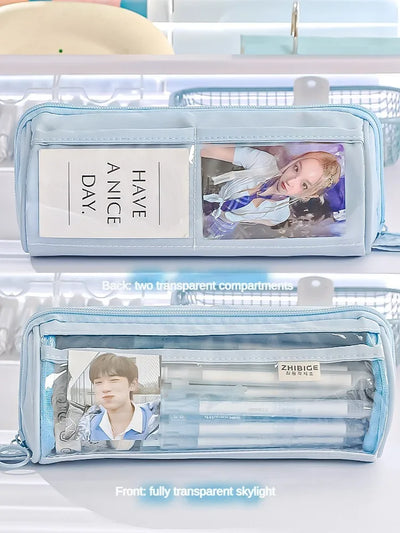 Transparent Pencil Case Creative Simple and Multifunctional Primary and Secondary School Student Stationery Pencil Case