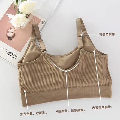 Women Seamless Bra Beautiful Back Sport Underwear Elastic Fitness Crop Top Yoga Vest Breathable Athletic BrassiereCasul Wear