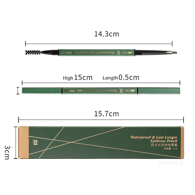 2 In1 Fine Triangle Eyebrow Pencil Eyebrow Brush Long Lasting Waterproof Sweatproof Ultra Precise Brow Definer Eye Brow Makeup