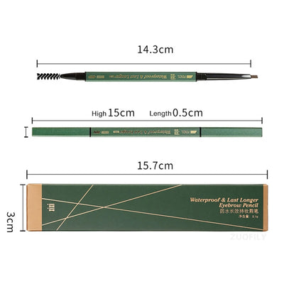 2 In1 Fine Triangle Eyebrow Pencil Eyebrow Brush Long Lasting Waterproof Sweatproof Ultra Precise Brow Definer Eye Brow Makeup