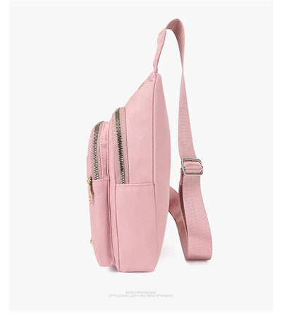 Women Chest Bag Simple Ladies Crossbody Bag Small Sling Backpack Fashion Large Capacity Waterproof Sling Bag with Headphone Jack
