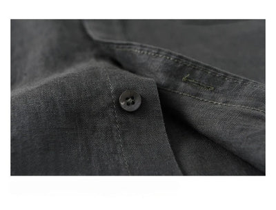 2025 Summer New Breathable Thin 100% Linen Short Sleeve Shirt for Men Casual Turn-down Collar Classic Shirt DC927