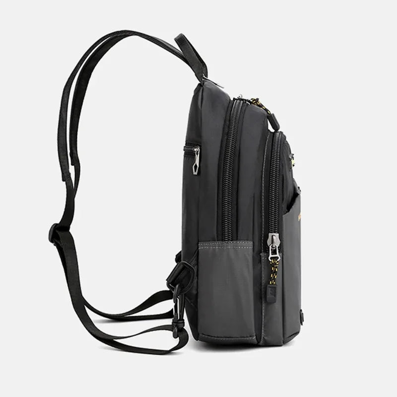 Men Nylon Small Backpack Rucksack  Multi-Functional Casual Travel Male Messenger Cross Body Chest Bags Knapsack Daypack
