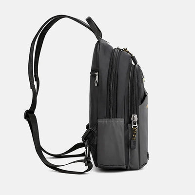 Men Nylon Small Backpack Rucksack  Multi-Functional Casual Travel Male Messenger Cross Body Chest Bags Knapsack Daypack